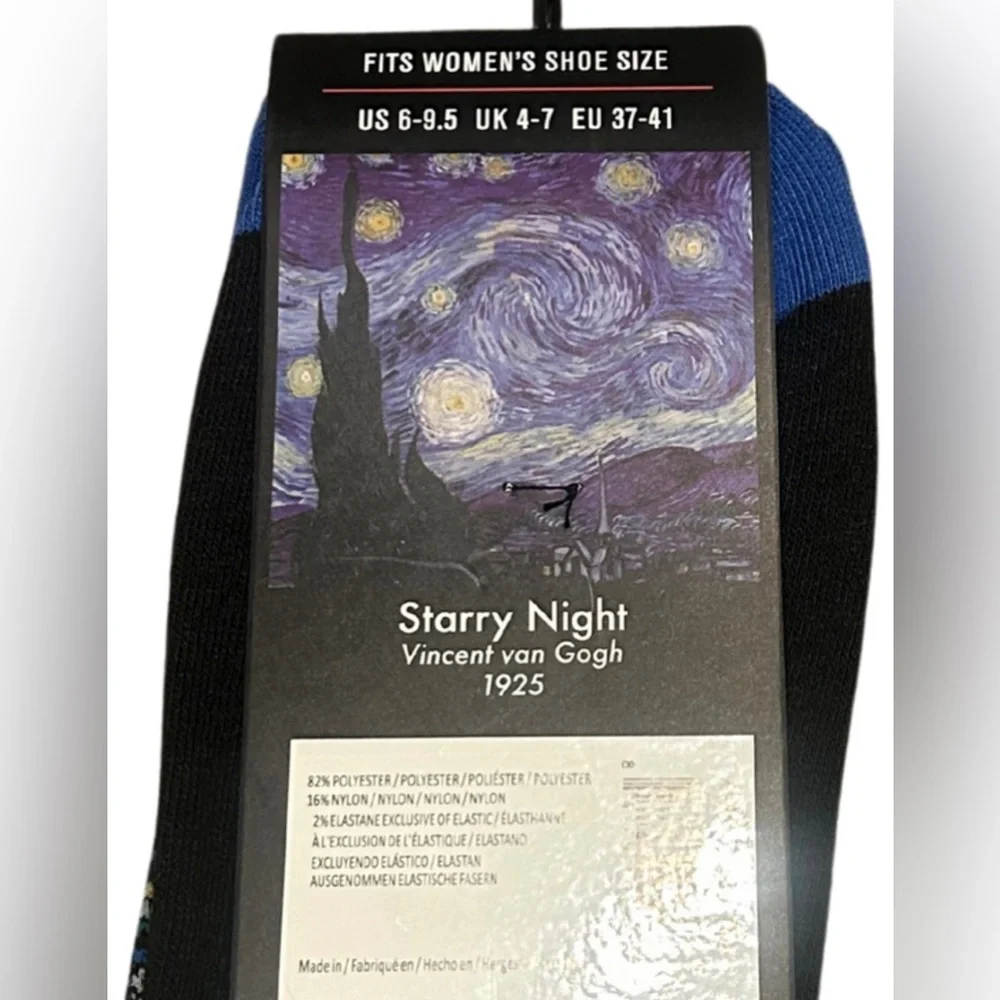 Artist Series: Starry Night Vincent Van Gogh Women’s Crew Socks | NWT